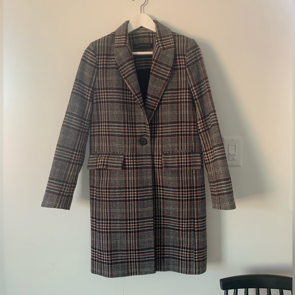Long wool plaid coat